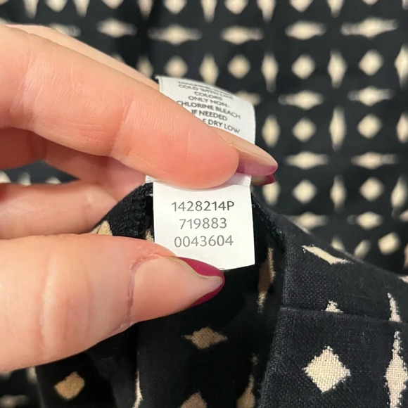 J. JILL 100% Linen Boho Geometric Print Spring Summer Light Shift Dress - Picture 6 of 9